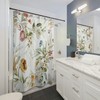 Colorful Yellow Floral Shower Curtain for a Boho Farmhouse Bathroom