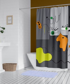 Colorful and Unique Artistic Shower Curtain for Fun and Creative Bathroom Decor