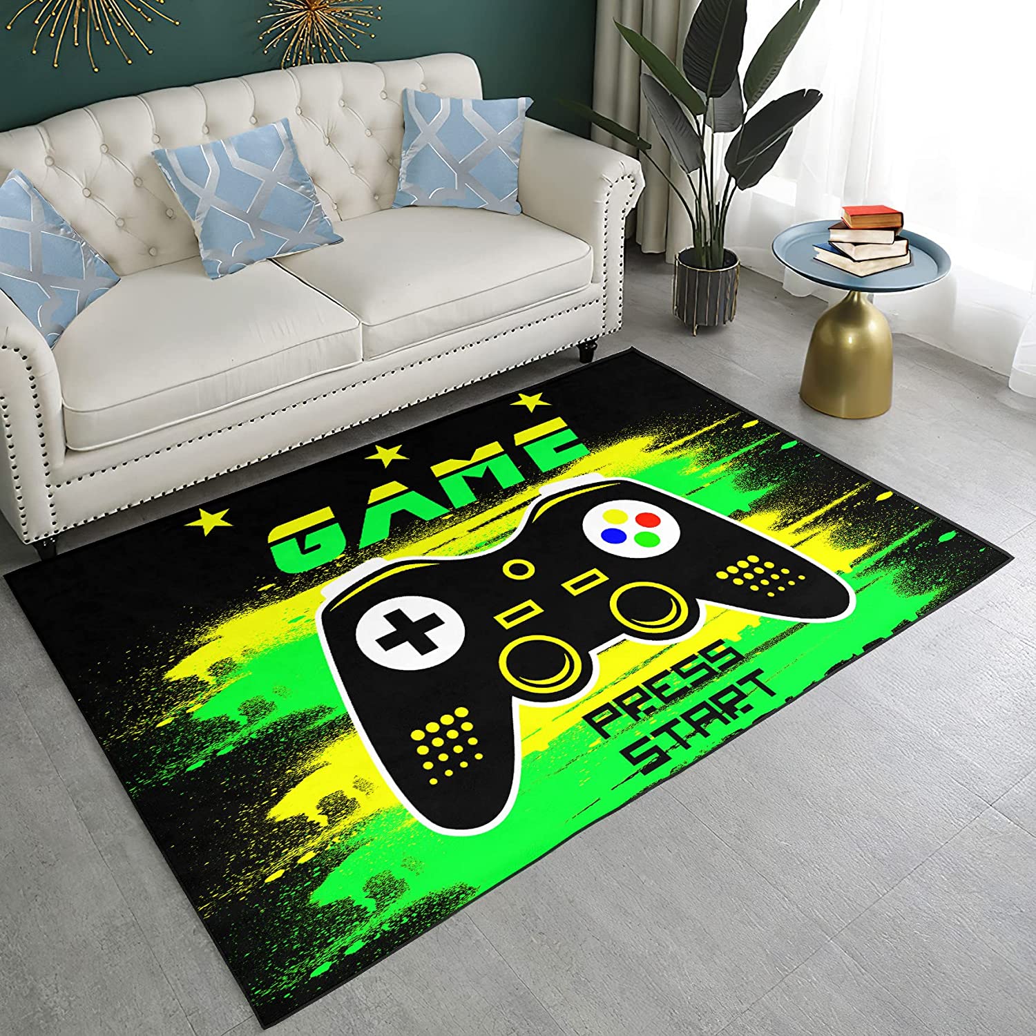 Comfy Vibrant Game Rugs with Game Style for Boy's Bedroom