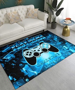Comfy Video Game Style Room Rug with Controller Standing Yoga Mat for Game Room Themed Gamer Rugs