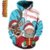 Comic Art Santa Merry Christmas Custom All Over Print 3D Hoodie