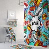 Comic Book Shower Curtain with Personalized Sound Effects Bathroom Set