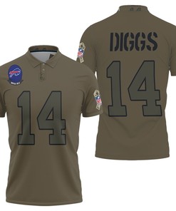 Commemorate Buffalo Bills Stefon Diggs #14 With This Camo 2019 Salute To Service Custom Bills Fans Polo Shirt