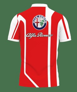 Confident in Red: 3D Printed Alfa Romeo Ttt-Hl Polo Shirt Ver 2 with Athleisure Polo Collar