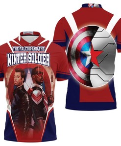 Connect with Falcon and the Winter Soldier with 3D All Over Print Polo Shirt Featuring Their Iconic Connection