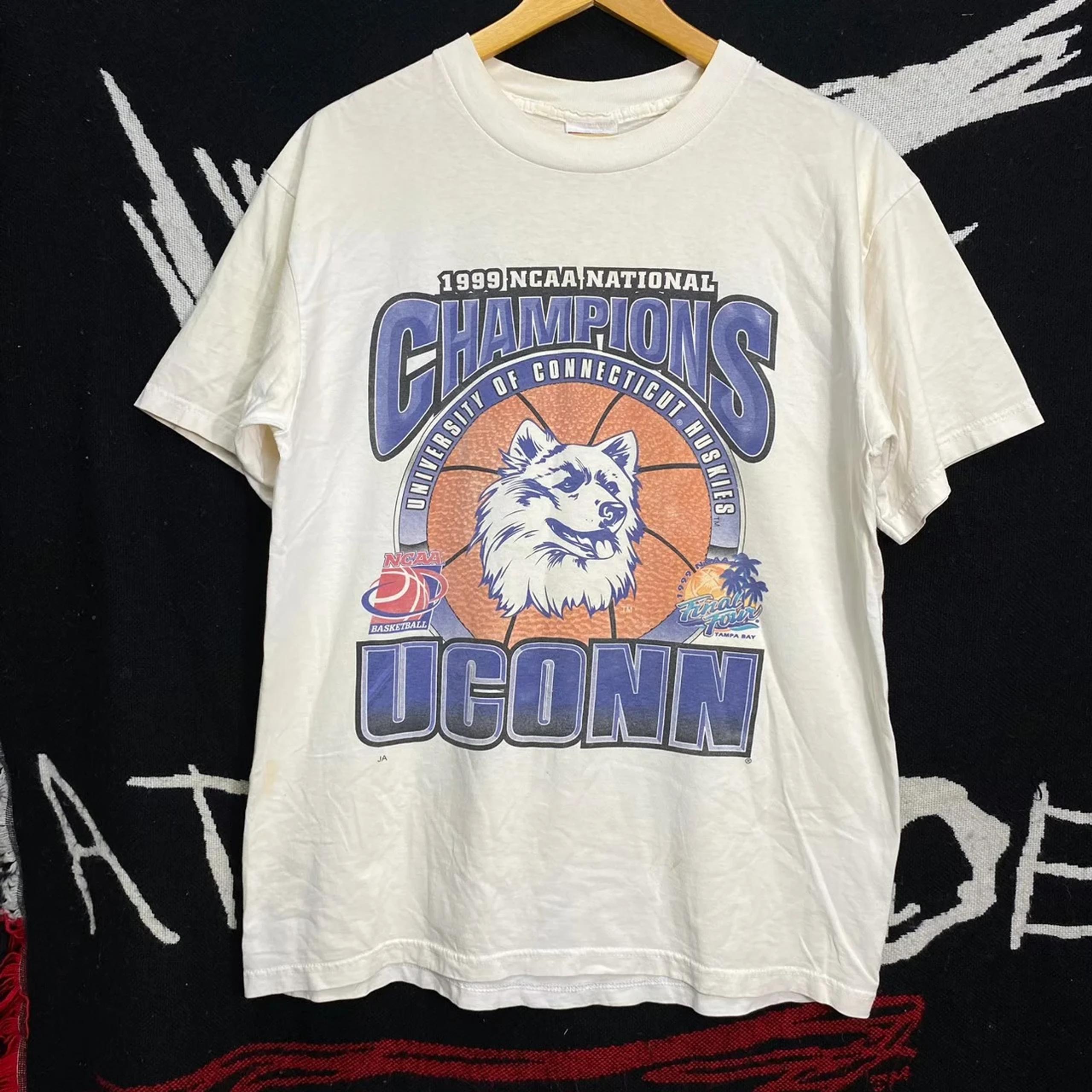 Connecticut Huskies 1999 Ncaa Champions Vintage Style Shirt T-Shirt Sweatshirt Hoodie Full Size Gifts For Ncaa