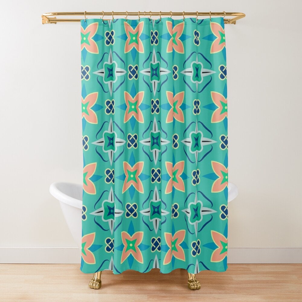Contemporary Earth Tones Minimalist Shower Curtain in Abstract Art Design - Eco-Friendly, Waterproof and Includes Hooks - Image 4