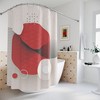 Contemporary Japanese Boho Abstract Circle Shower Curtain or Mat, Modern Pal Minimal, Japanese Bathroom Curtain