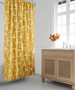 Contemporary Mid-Century Modern Shower Curtain Perfect for a Unique Bath Decor