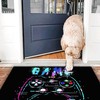 Controller Gamepad Player Standing Throw Doormats and Yoga Runner Mats for Boys' Video Game Bedroom Carpet in Black