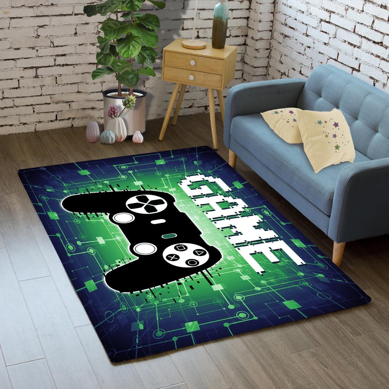 Controller Player Gaming Rug for Boys Room Floor with Small Size Mat - Image 2