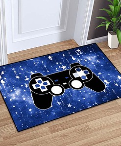 Controller-Inspired T-Shirt, Hoodie, and Sweatshirt Area Rugs for Teens and Boys' Bedroom, Blue Sofa Yoga Mat Home Decor Doormats