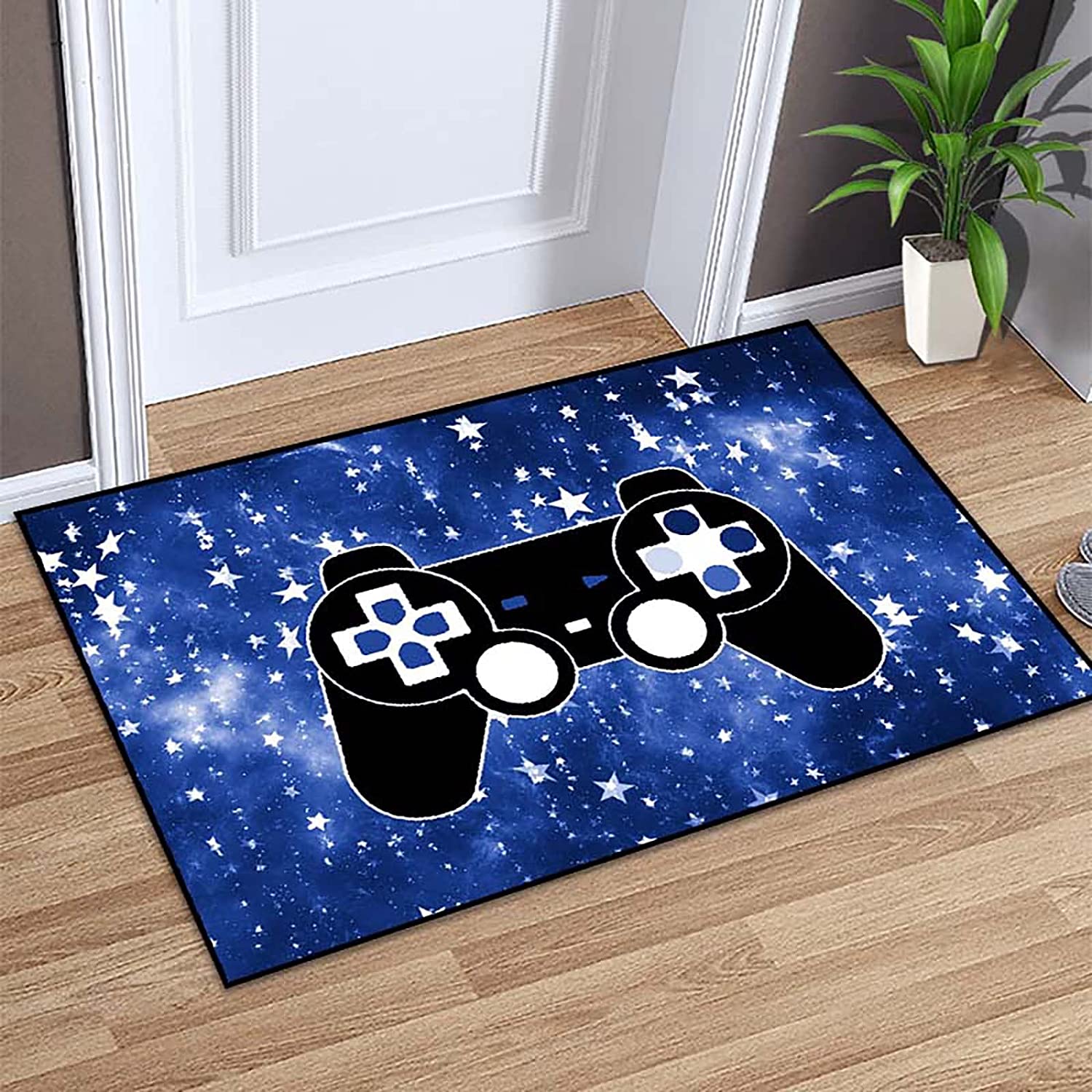 Controller-Inspired T-Shirt, Hoodie, and Sweatshirt Area Rugs for Teens and Boys' Bedroom, Blue Sofa Yoga Mat Home Decor Doormats