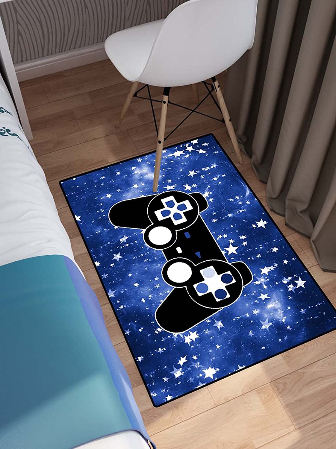 Controller-Inspired T-Shirt, Hoodie, and Sweatshirt Area Rugs for Teens and Boys' Bedroom, Blue Sofa Yoga Mat Home Decor Doormats - Image 2