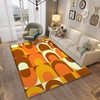 Cool 70s Style Orange Retro Industrial Pattern Area Rug - Non-Slip Floor Mat Carpet for Indoor and Outdoor Kids Play Mat
