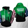 Cool Boston Celtics NBA Team US Flag All Over Print 3D Hoodie