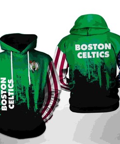Cool Boston Celtics NBA Team US Flag All Over Print 3D Hoodie