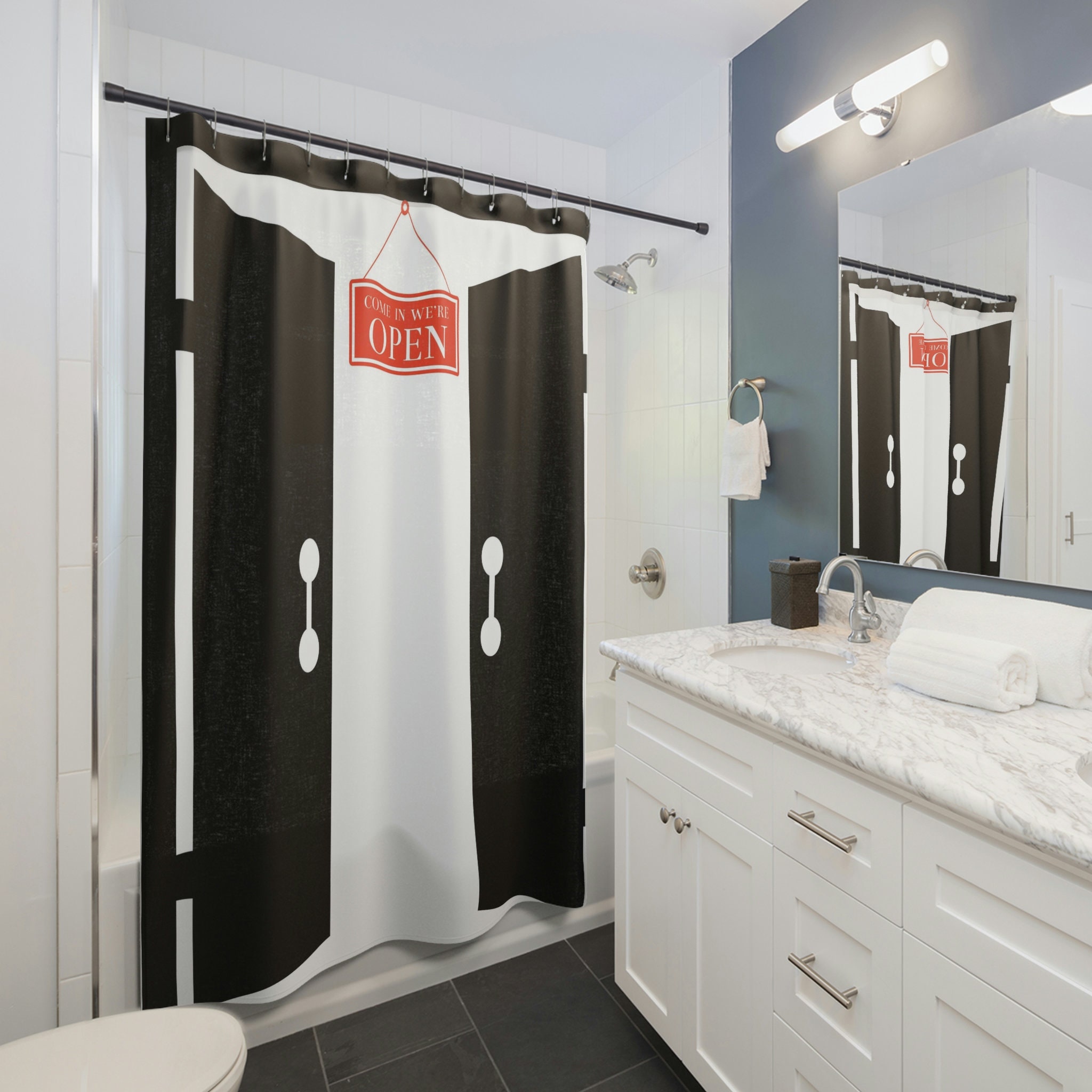 Cool Door Printed Shower Curtain with Fun & Quirky Design - Perfect for Valentine's Day