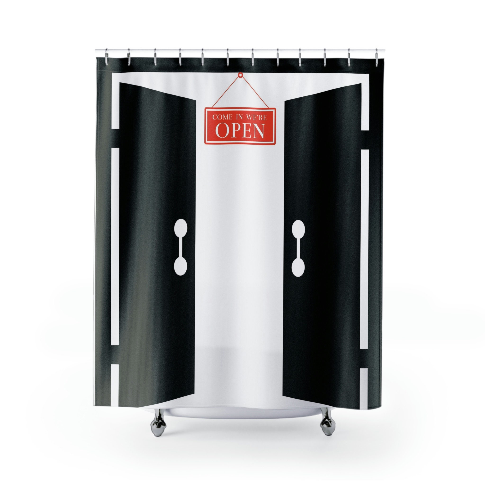 Cool Door Printed Shower Curtain with Fun & Quirky Design - Perfect for Valentine's Day - Image 2