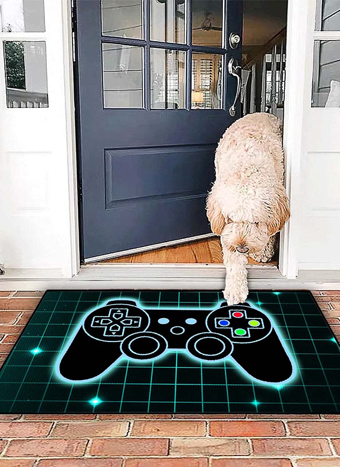 Cool Game Style Home Decor with Controller Gamepad Doormats, Video Player, Indoor/Outdoor Crystal Floor Mat - Image 3