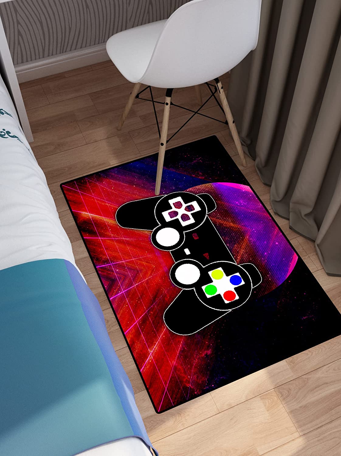 Cool Gamepad Design Living Room Doormat for Gamer Playroom Decor