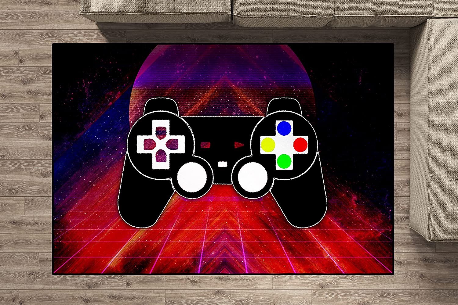 Cool Gamepad Design Living Room Doormat for Gamer Playroom Decor - Image 4