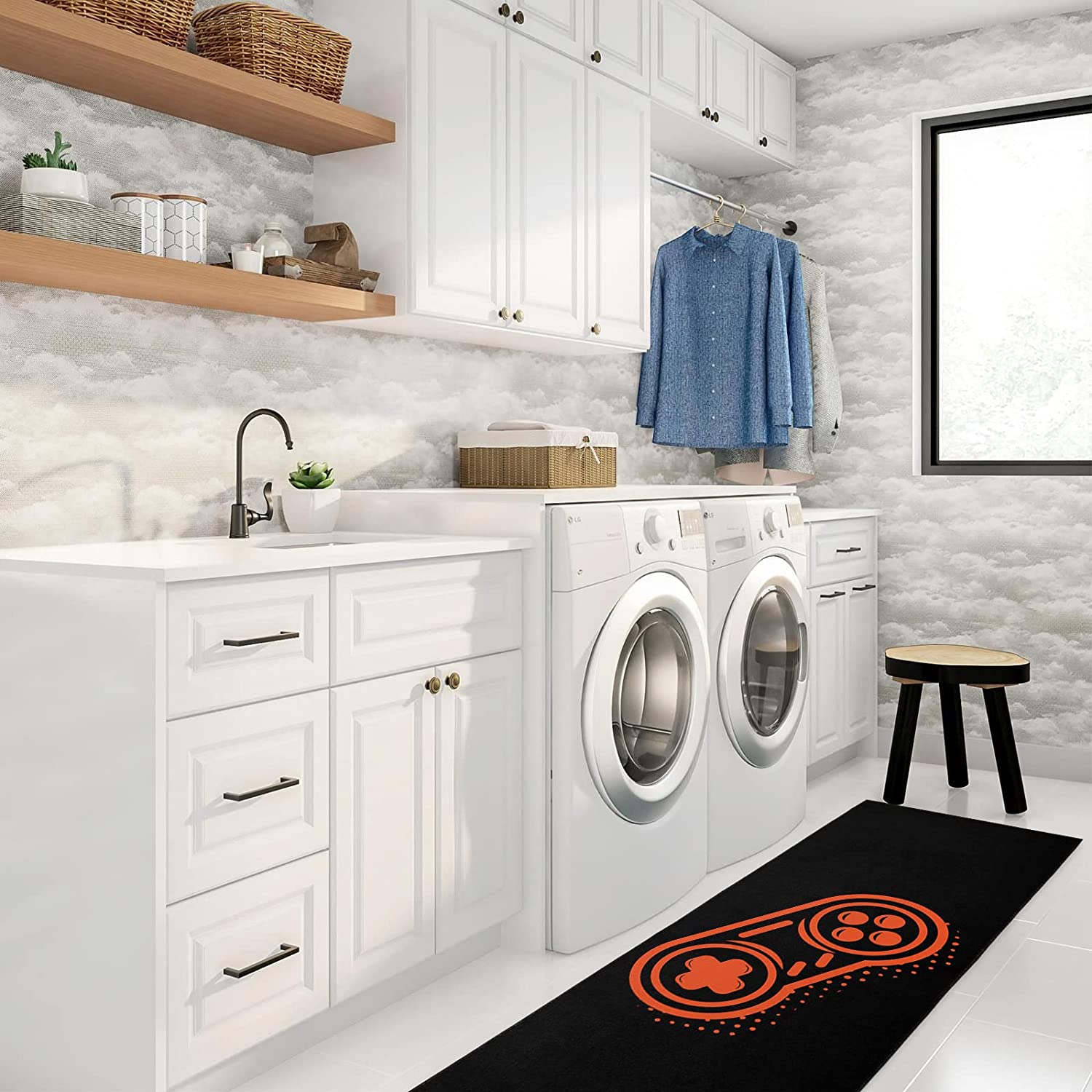 Cool Gamer Floor Rugs with Blue Yoga Mat for Living Room and Teens Bedroom - Perfect for Video Game Lovers