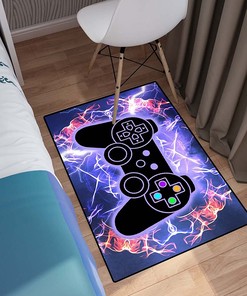 Cool Gamer Rug with 3D Printed Gamepad Controller Design for Boys' Bedroom, Living Room, and Play Mat