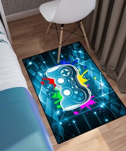 Cool Gamer Rugs for Boys Bedroom with Gaming Mat for Home Playroom Decor and Video Game Area Rugs