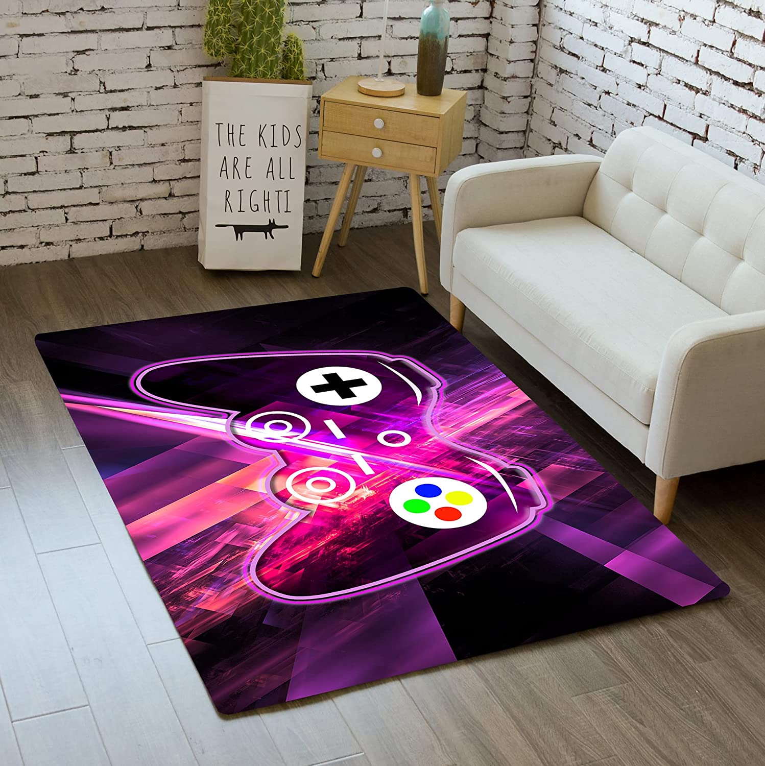 Cool Gaming Skull Area Rugs for Boys' Game Style Bedroom Home Decor with Video Game Rugs - Image 2