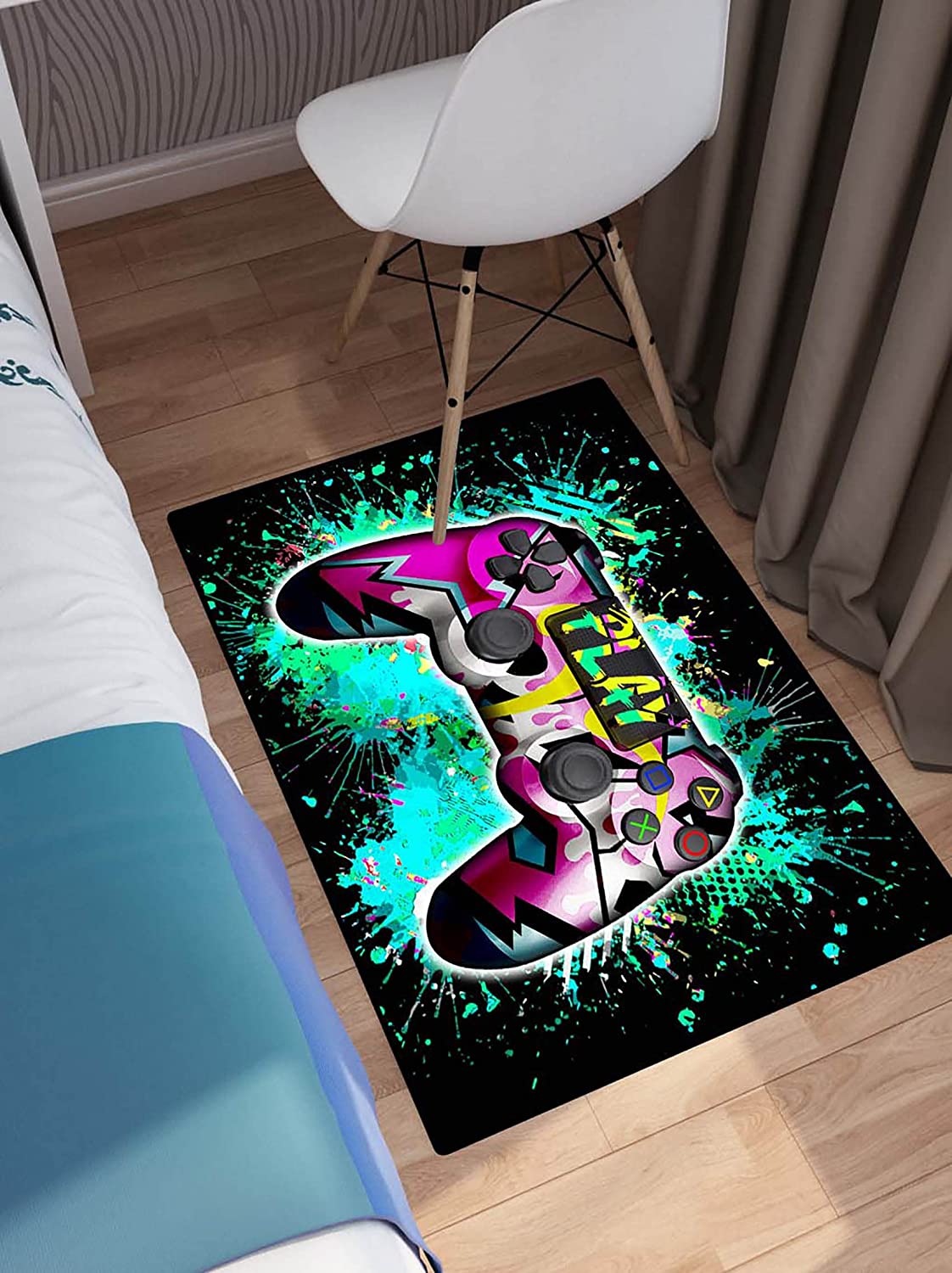 Cool Street Game Carpets T-Shirt, Hoodie, Sweatshirt: Gamer Area Rugs Teen Boys with Camouflage Pattern - Image 2