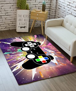 Cool Video Game Area Rugs with Printed Gamepad Controller Design for Home Decor: Enhance Your Home Decor
