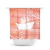 Coral Bathtub Shower Curtain for Farmhouse Bathroom and Claw Tub
