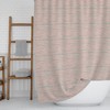 Coral & Turquoise Printed Shower Curtain with Stripes - Unique Coastal Beach House Decor