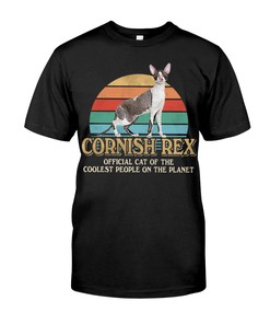 Cornish Rex Retro T-Shirt, Hoodie & Crewneck Sweatshirt - Official Cat Of Cool People Plus I Love Cats Shirt