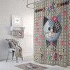 Country Cat Farmhouse Shower Curtain, Bathtub Curtain with Patches and Love Design, Ideal for Cat Lovers