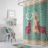 Country Woodland Deer Christmas Shower Curtain with Bath Mat and Towels