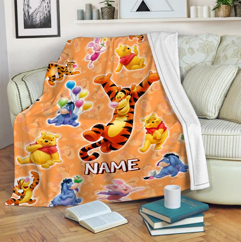 Cozy and Soft Disney Winnie The Pooh Sherpa Blanket for Sofa and Bedding Decor - Image 3