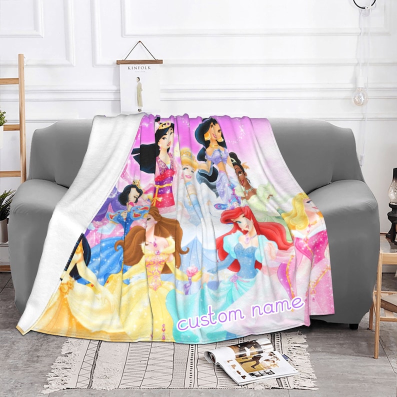 Create a fairytale room with a Custom Name Disney Princess Blanket - Image 2
