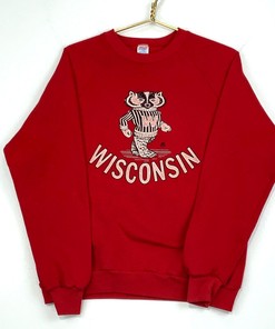 Crewneck Wisconsin Badgers Sweatshirt - Vintage Style NCAA Apparel