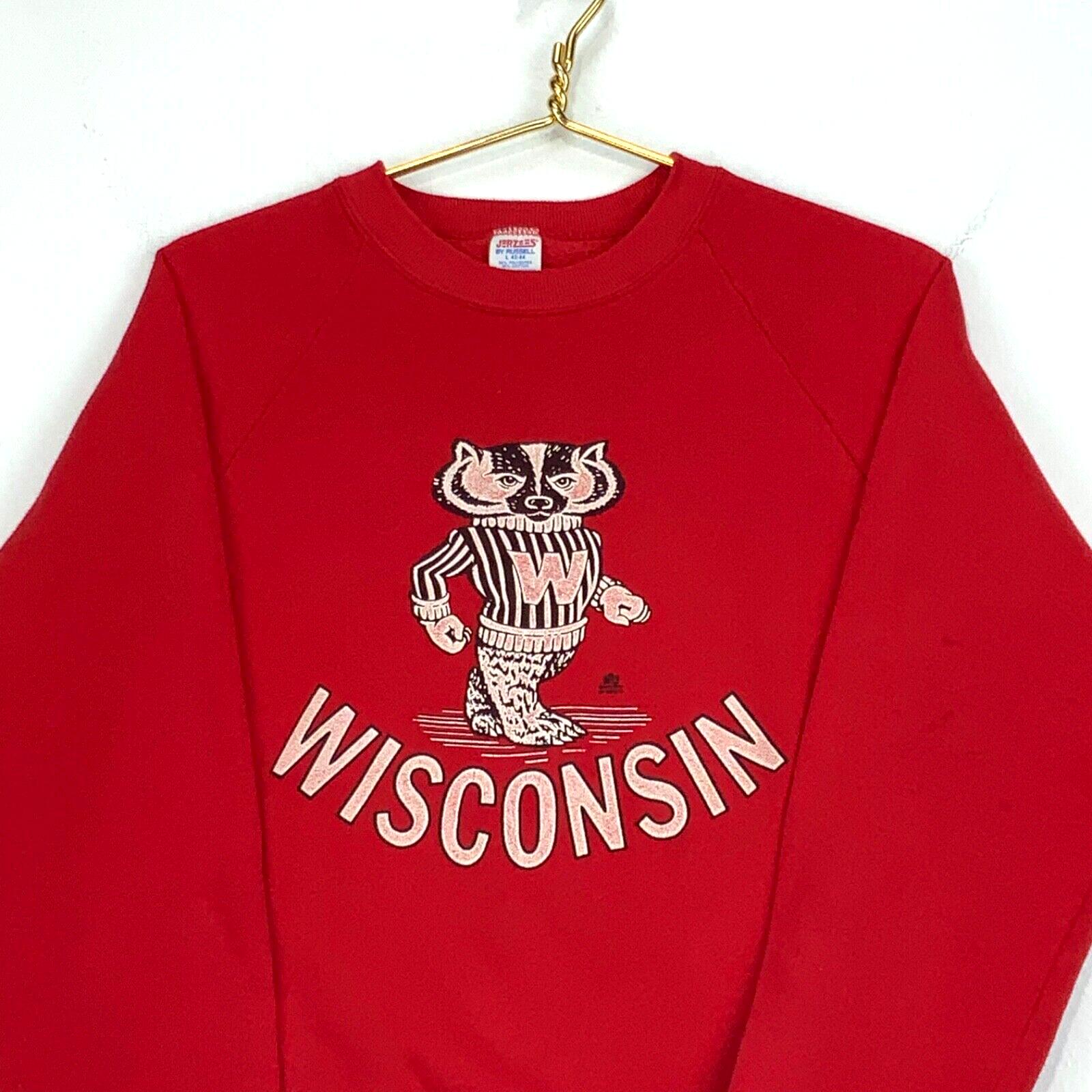 Crewneck Wisconsin Badgers Sweatshirt - Vintage Style NCAA Apparel - Image 2