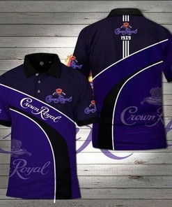 Crown Royal Whisky All Over Print Polo Shirt with 3D Printed Polo Collar and Breathable Fabric