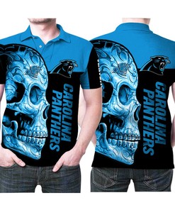 Crown Yourself a King or Queen of Fans Sugar Skull Carolina Panthers NFL Flower Pattern 3D All-Over Print Polo Shirt