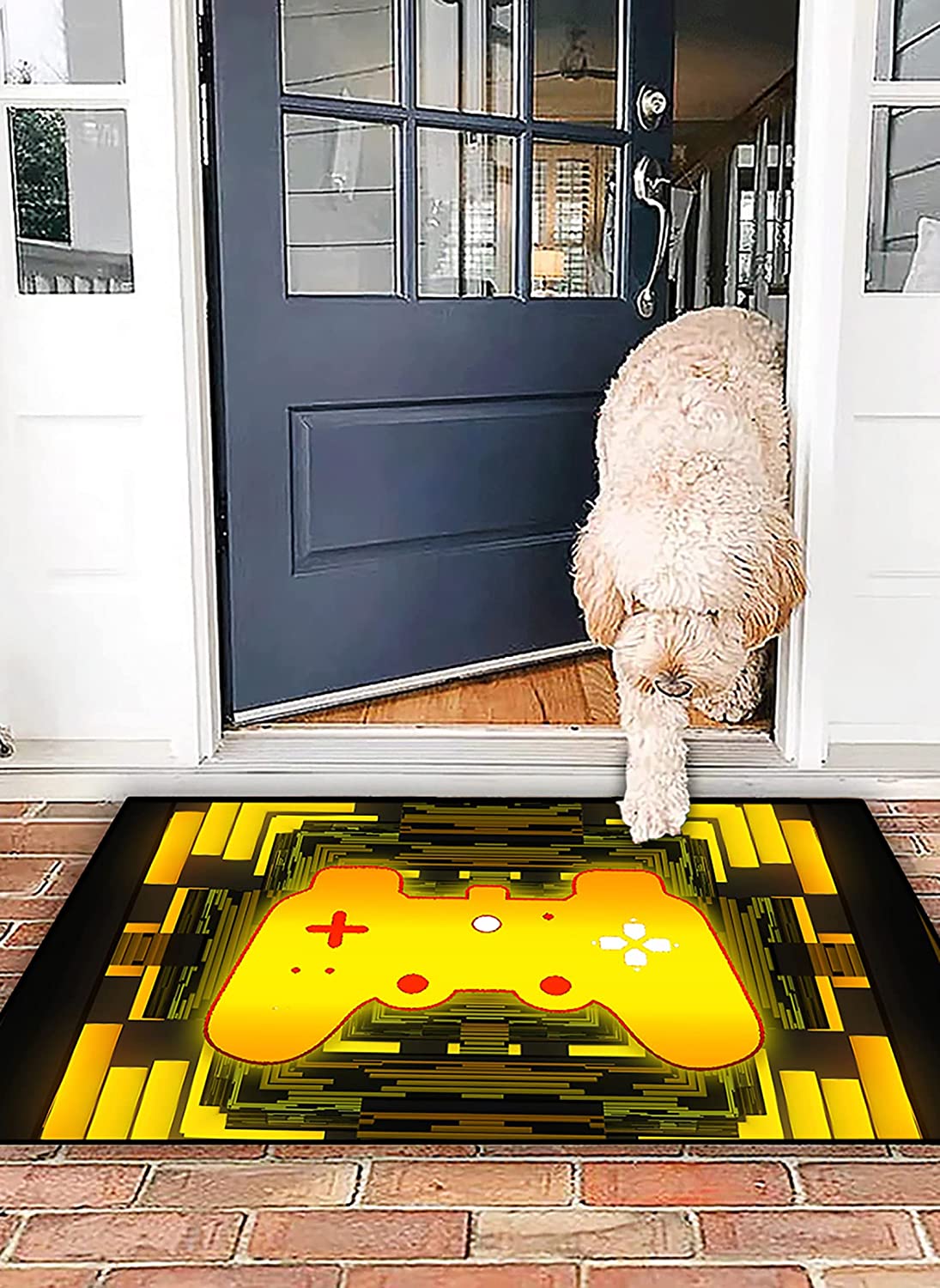 Crystal Non-Slip Game Controller Player Area Rug for Boys' Bedroom: Non-Slip Floor Rugs