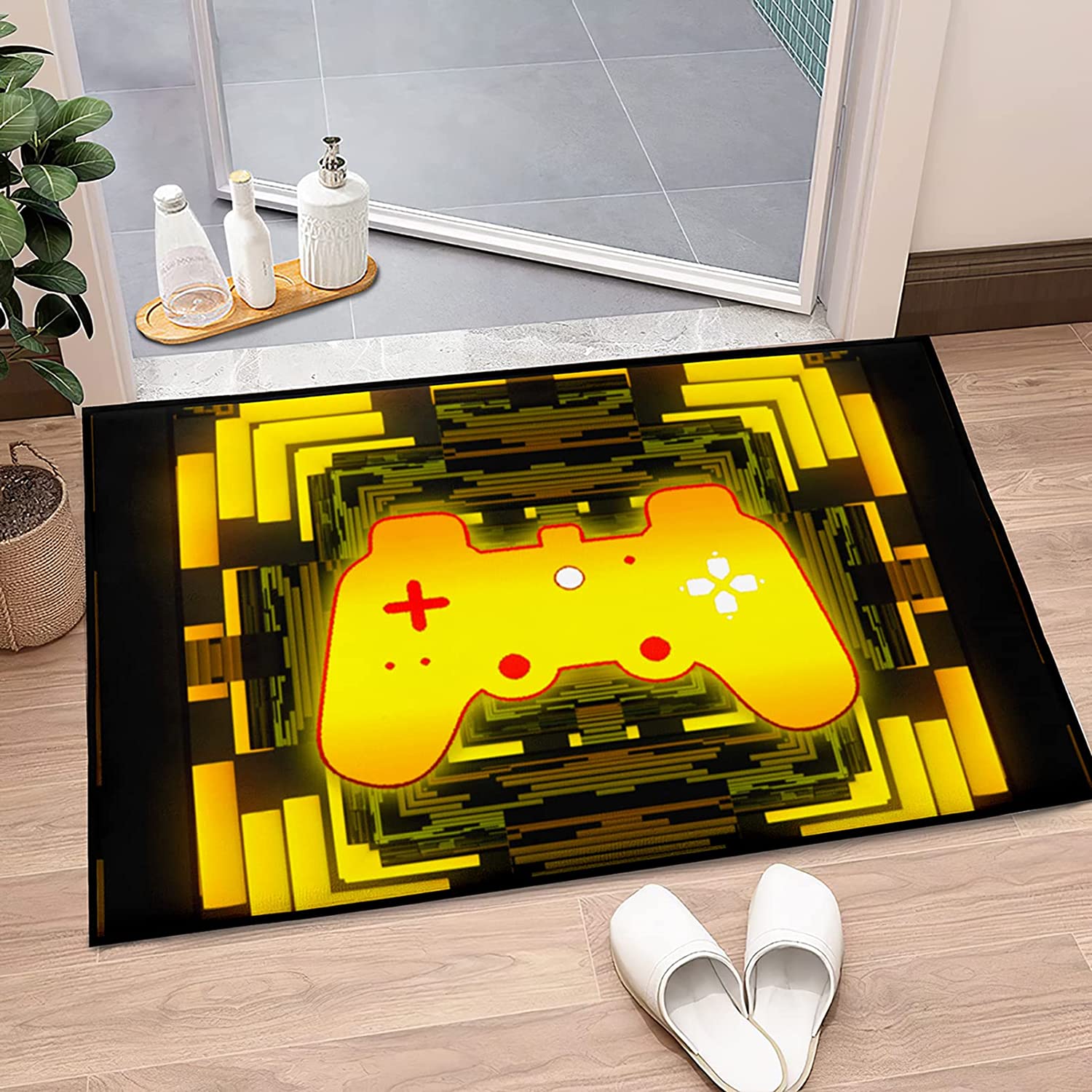 Crystal Non-Slip Game Controller Player Area Rug for Boys' Bedroom: Non-Slip Floor Rugs - Image 2