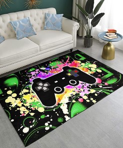Crystal Non-Slip Polyester Mat for 3D Gamer Carpet Decor - Living Room Area Rugs
