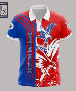 Crystal Palace FC All Over Print Polo Shirt with 3D Printed Polo Collar and Breathable Fabric