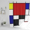 Cubism Art Decor Bohemian Shower Curtain in Abstract Modern Design - Eco-Friendly, Durable, and Waterproof with Hooks