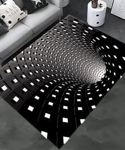 Custom 3D Vortex Rug with Optical Illusion and Modern Style for Home Decoration