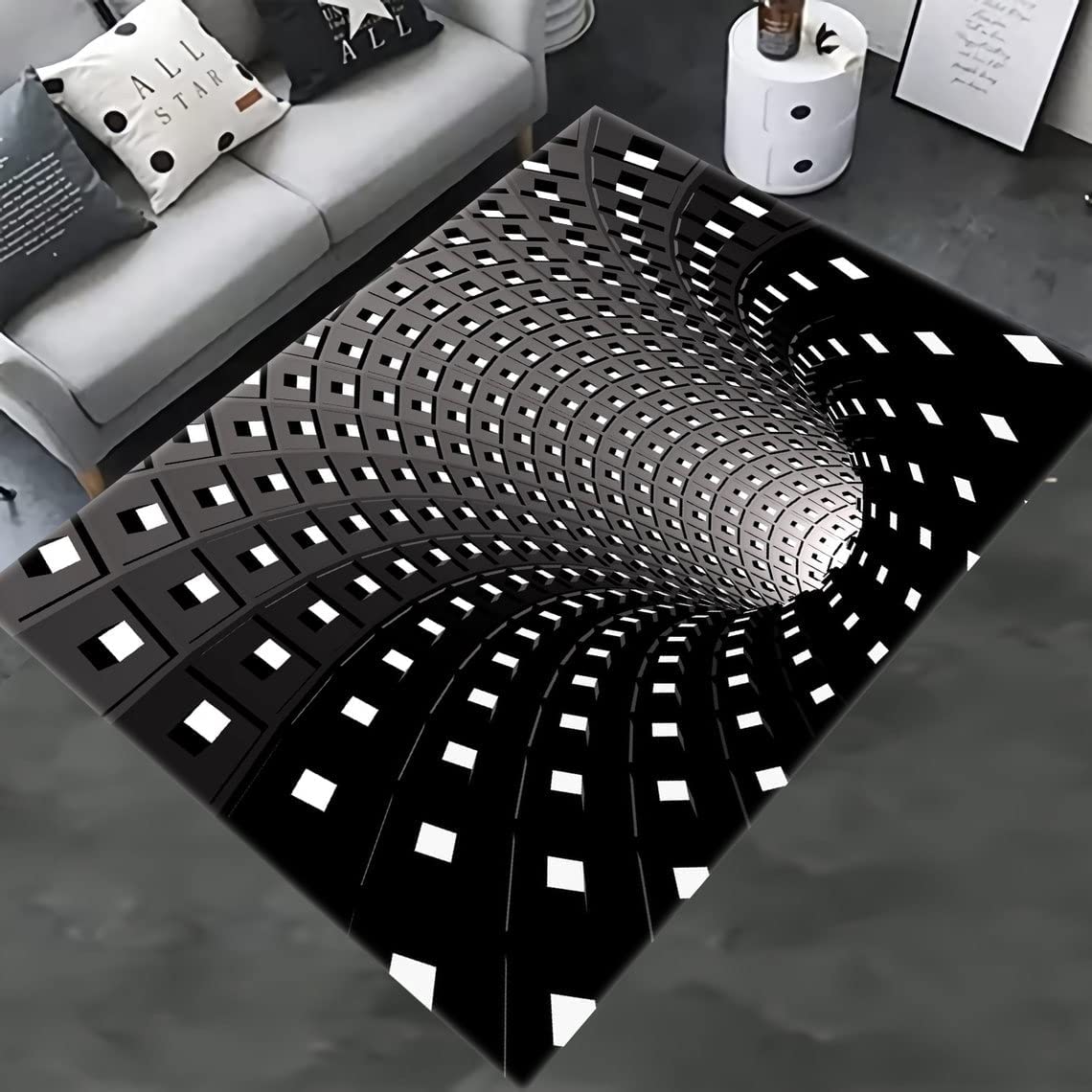 Custom 3D Vortex Rug with Optical Illusion and Modern Style for Home Decoration
